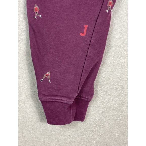 Jordan Essentials Pants Mens M Burgundy All Over Print Tapered Jogger Sweatpants - Picture 8 of 15